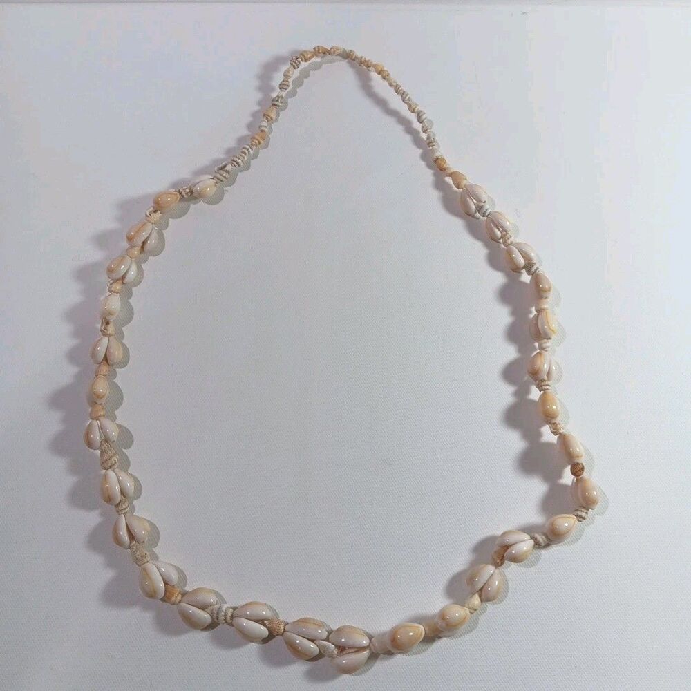 Seashell Necklace White Brown  Orange